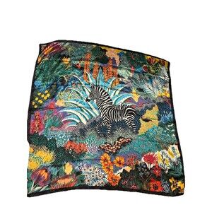 Designer Style 35inch Square Printed Head Neck Scarf Men Woman Zebra Tropical
